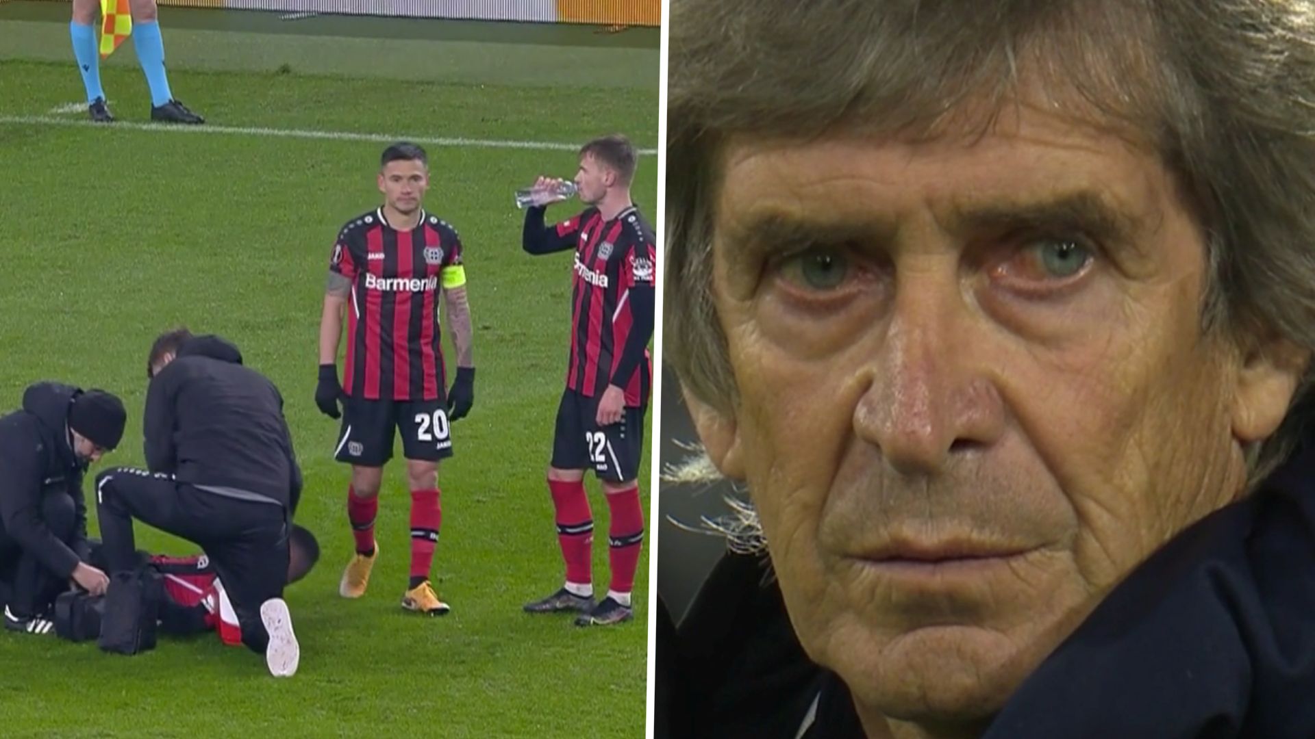 Charles Aránguiz y Manuel Pellegrini UEL Betis Bayer Leverkusen