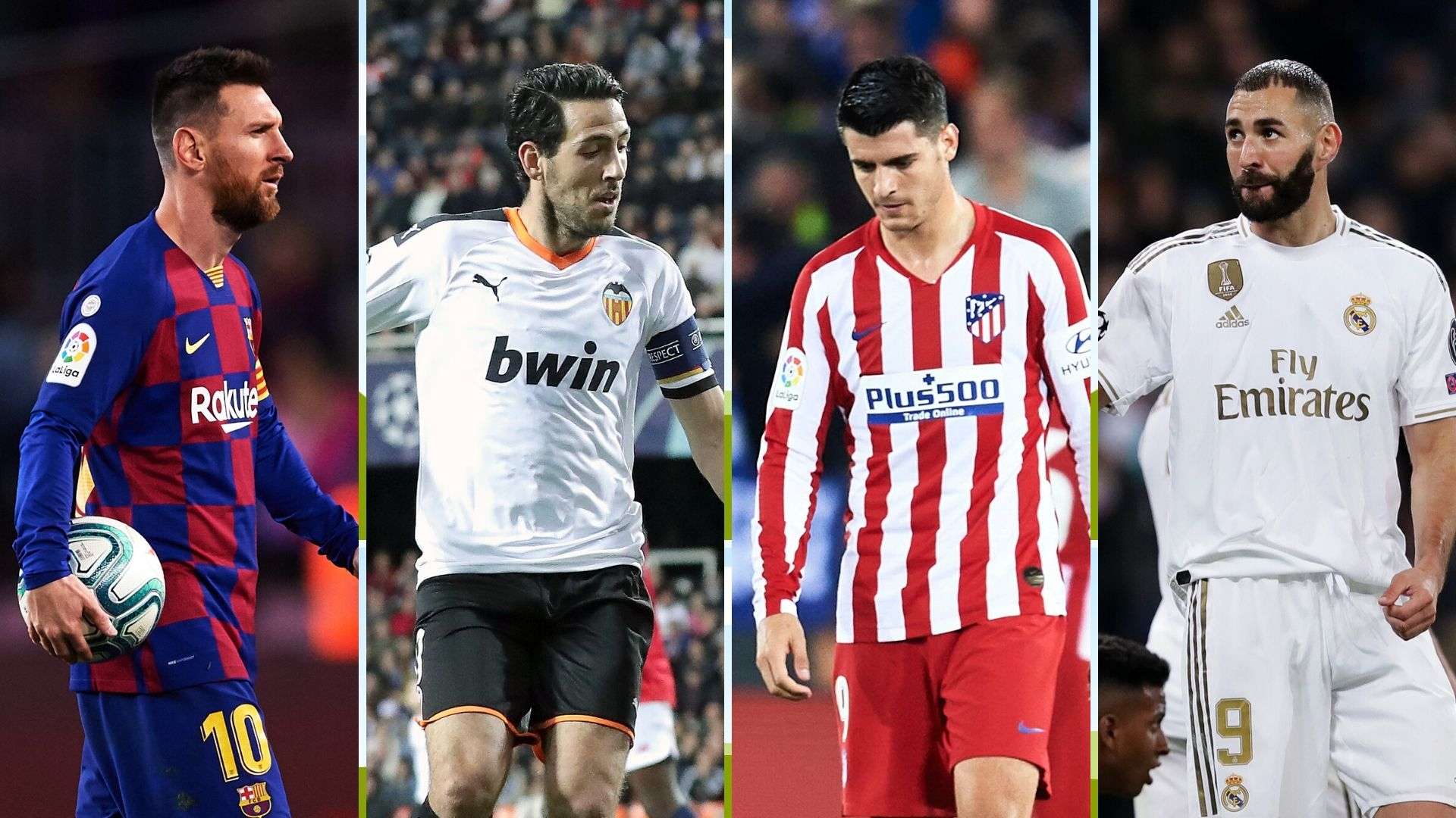 Messi, Parejo, Morata y Benzema; Barcelona, Valencia, Atlético de Madrid y Real Madrid