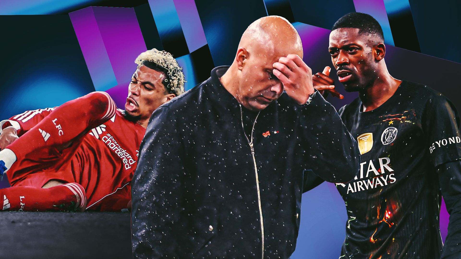 Arne Slot Ousmane Dembele Hugo Ekitike GFX