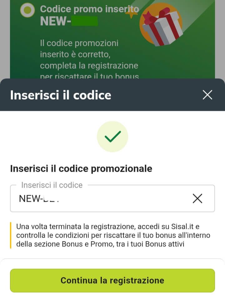 codice promozionale sisal