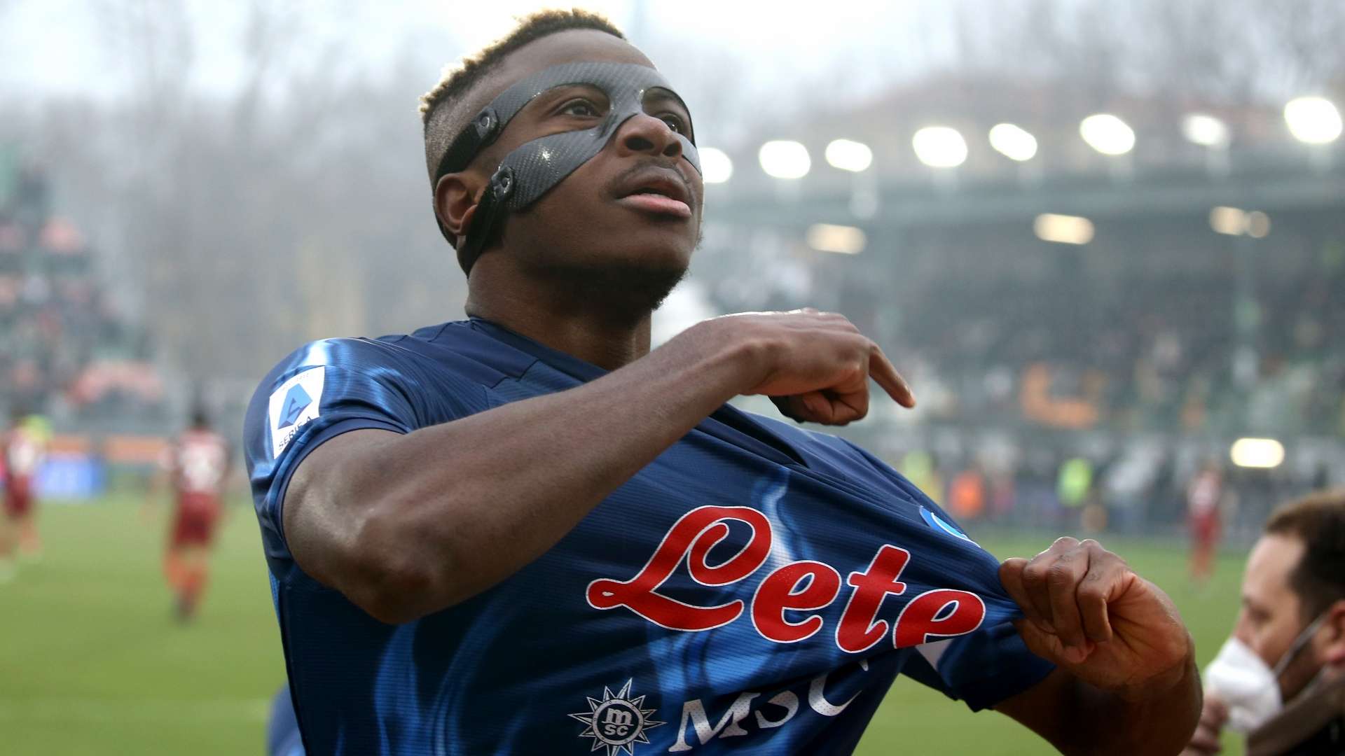 Osimhen celebrating Venezia Napoli Serie A