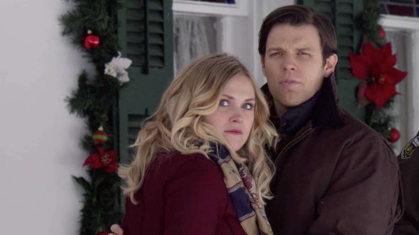 Eliza Taylor and Jake Lacy, in Christmas Inheritance.