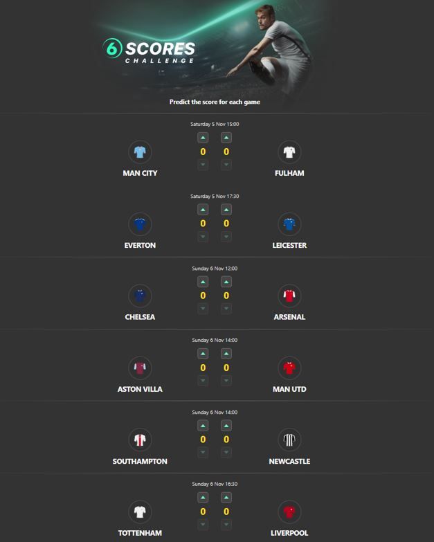 bet365 6 Scores Challenge