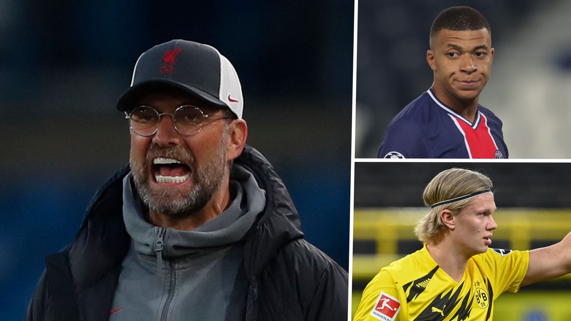 Jurgen Klopp Kylian Mbappe Erling Haaland 2021