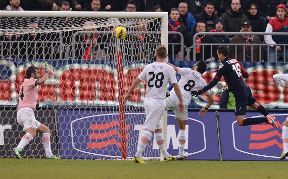 Thiago Ribeiro scores, Cagliari-Palermo