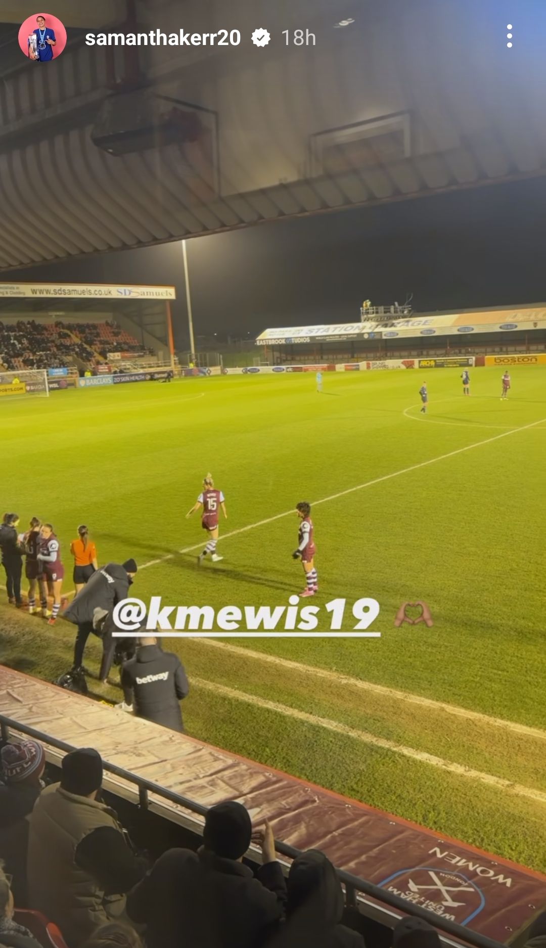 Sam Kerr Kristie Mewis West Ham debut