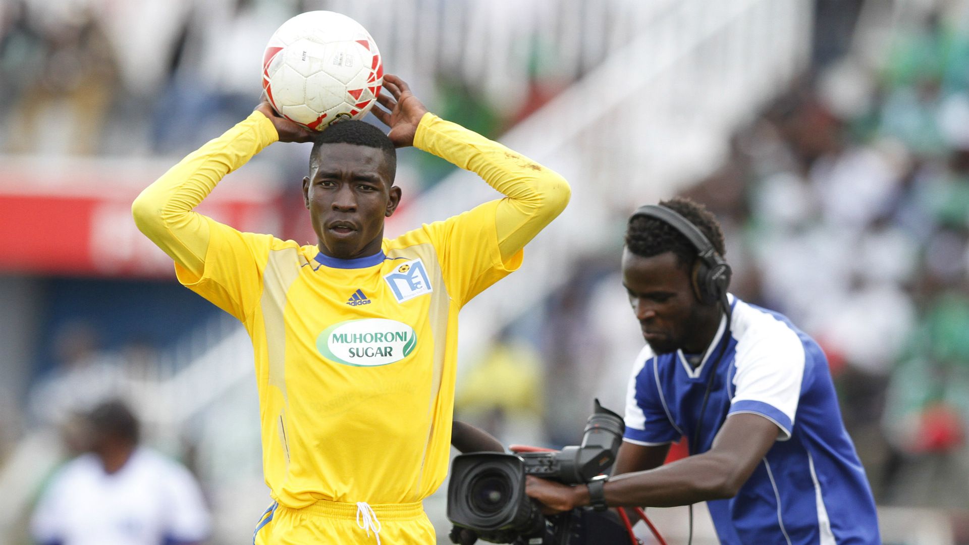 Wellington Ochieng make a throw.