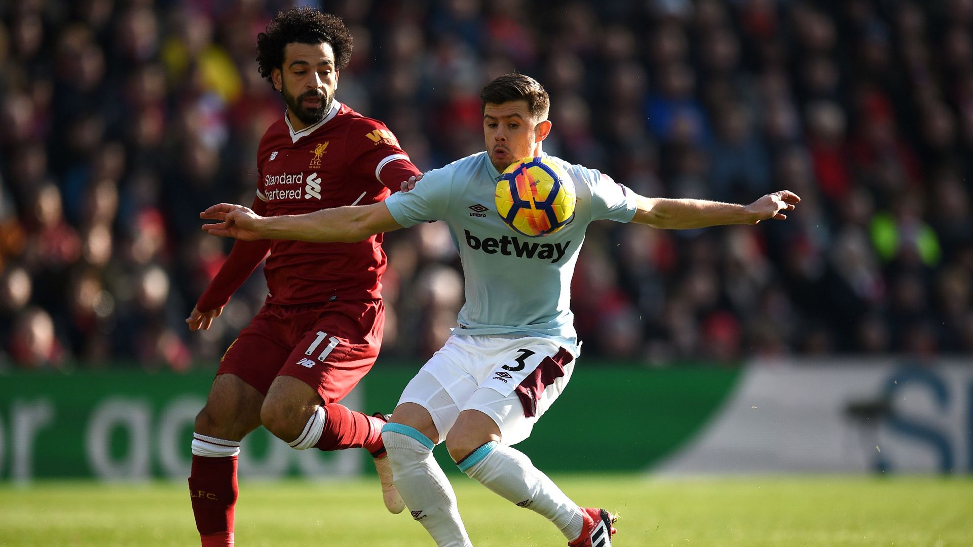 Liverpool West Ham United Mohamed Salah Cresswell 24022018
