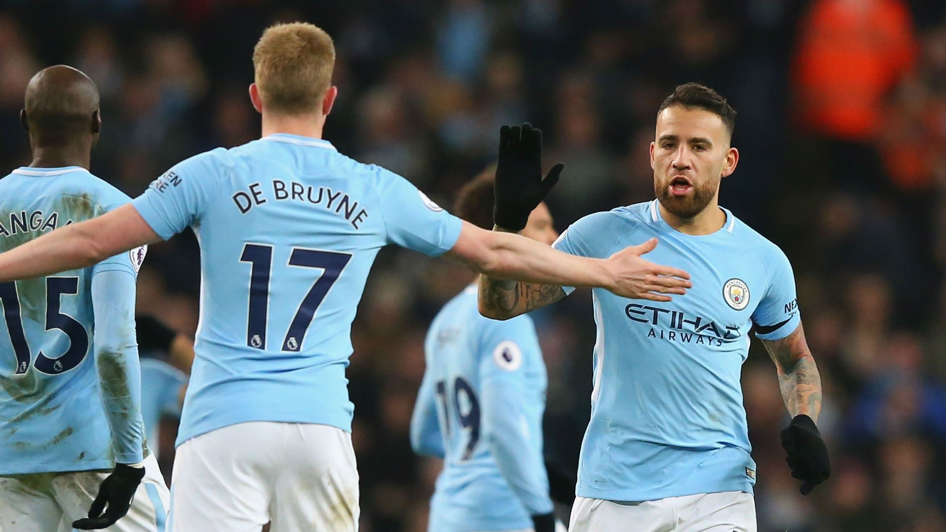 Kevin de Bruyne Nicolas Otamendi Manchester City