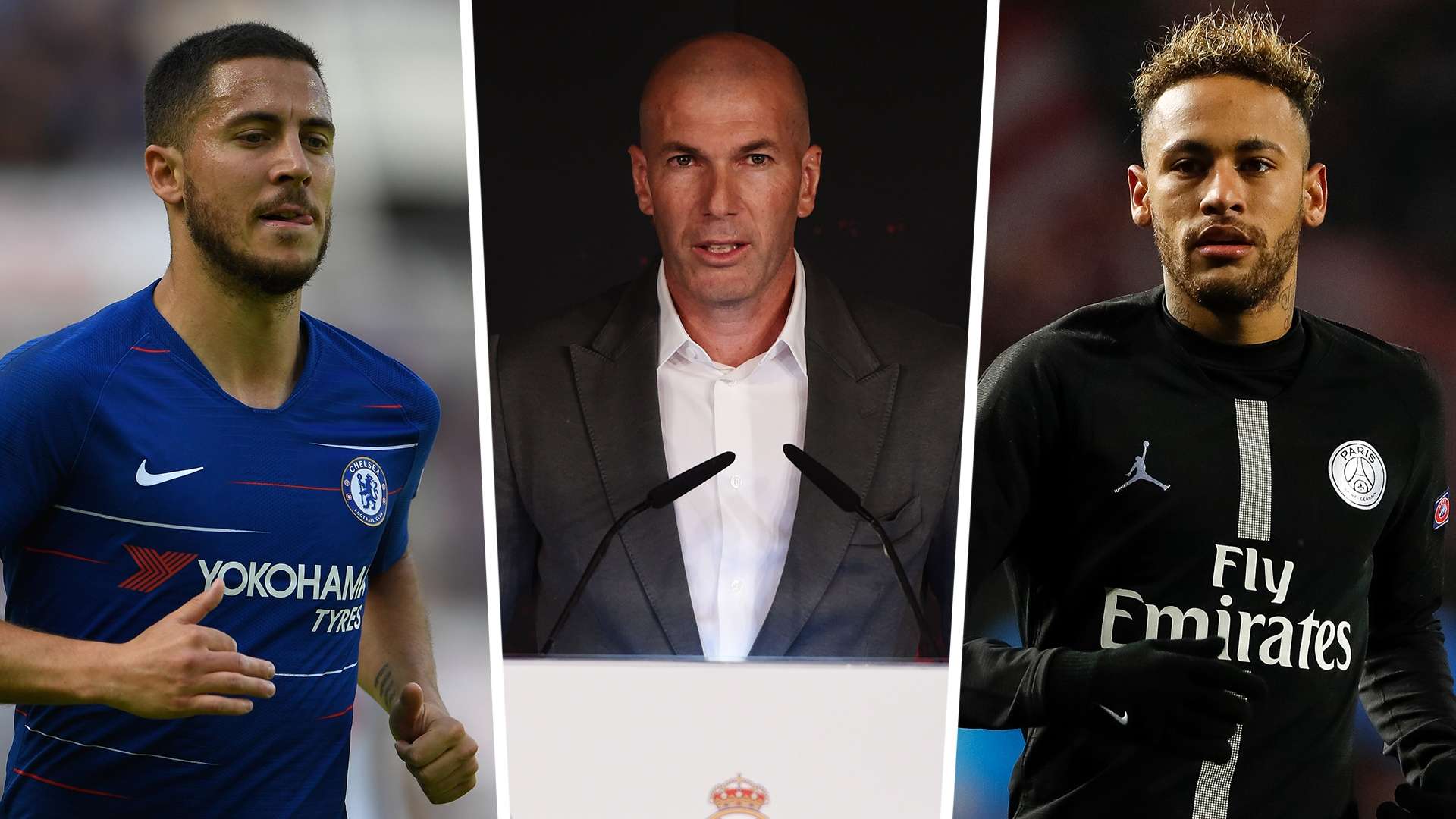 Eden Hazard, Zinedine Zidane, Neymar
