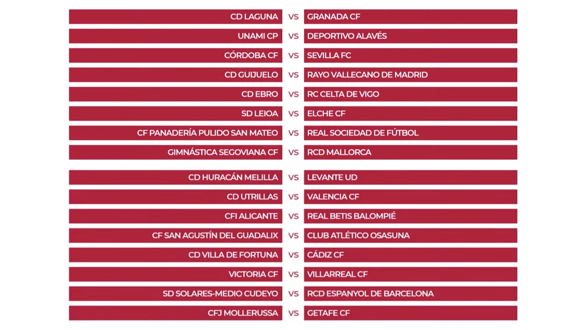 Partidos Copa del Rey