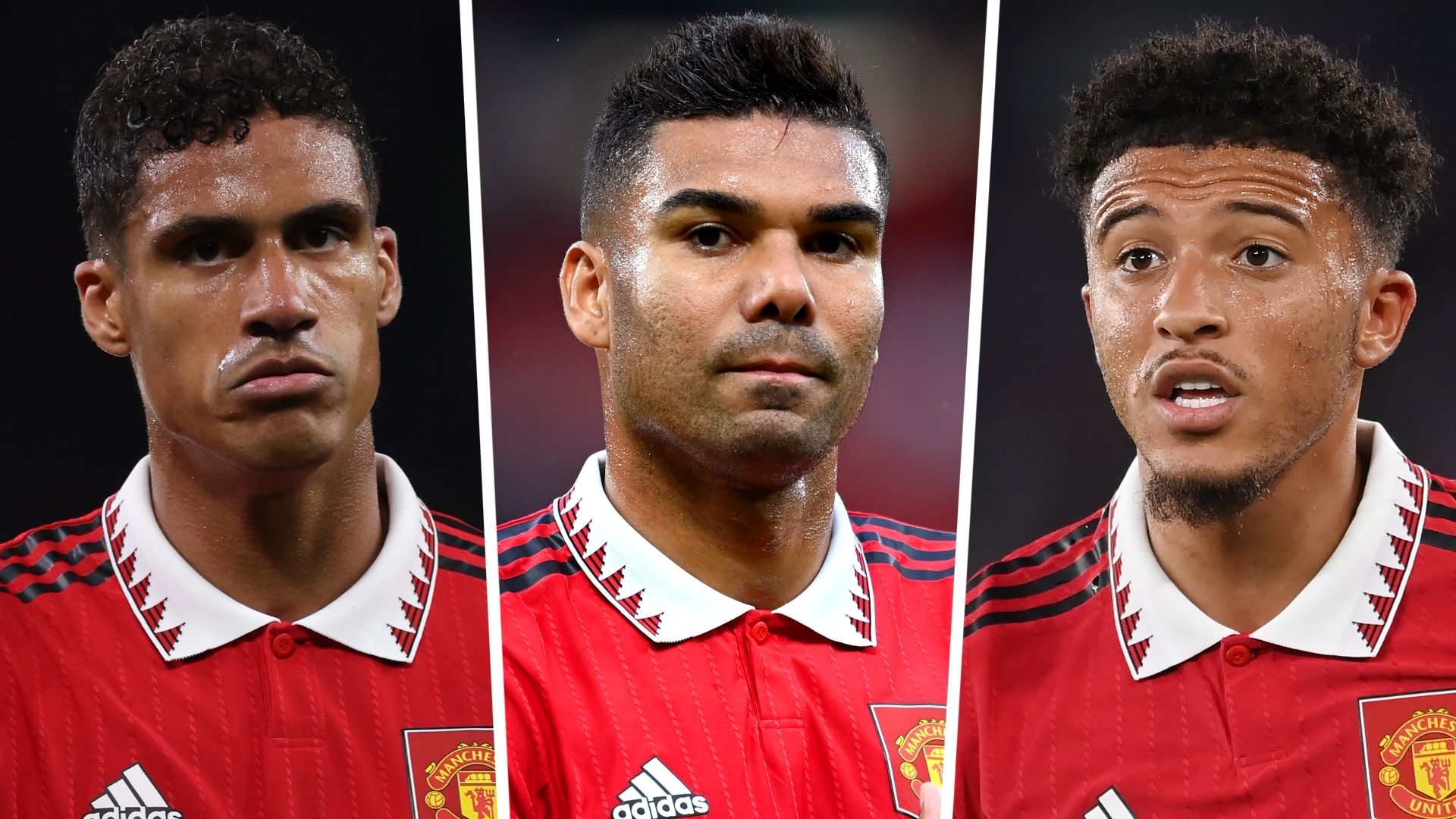Raphael Varane Casemiro Jadon Sancho Manchester United 2022-23