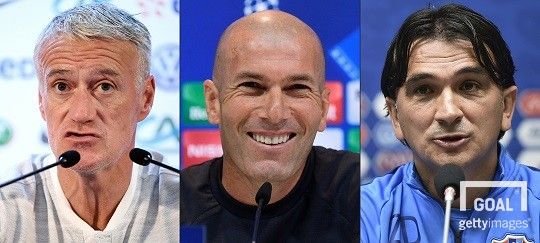 2018 FIFA 더 베스트 올해의 감독상 최종 후보 3인, 데샹-지단-다리치(왼쪽부터). 사진=게티이미지