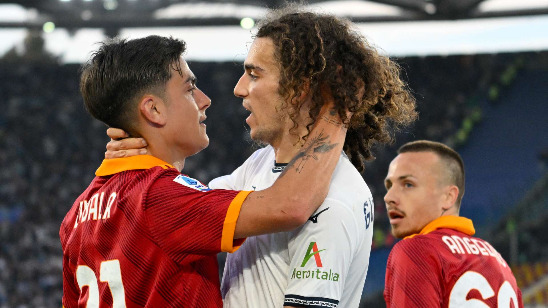 Dybala Guendouzi Roma Lazio derby