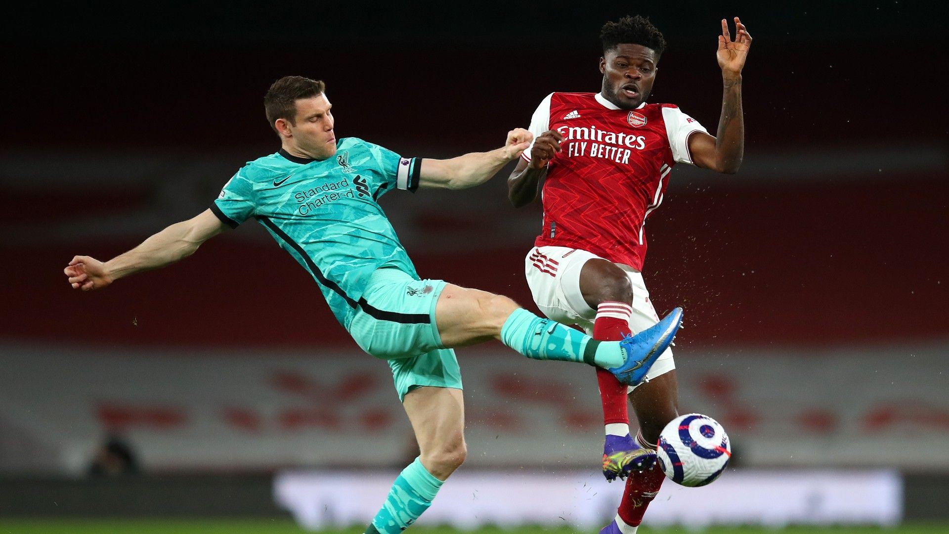 James Milner Thomas Partey Arsenal vs Liverpool Premier League 2020-21
