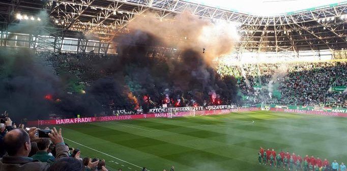 Ferencváros Debrecen pirotechnika ultrák szurkolók