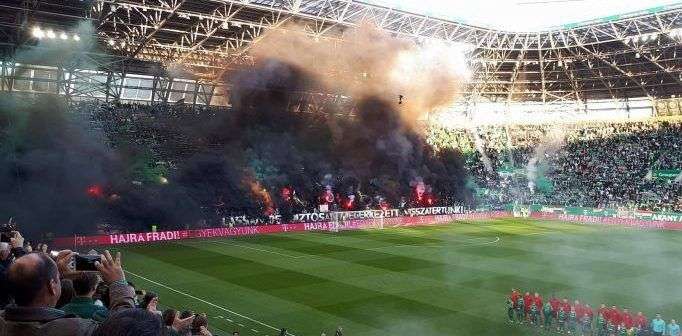 Ferencváros Debrecen pirotechnika ultrák szurkolók
