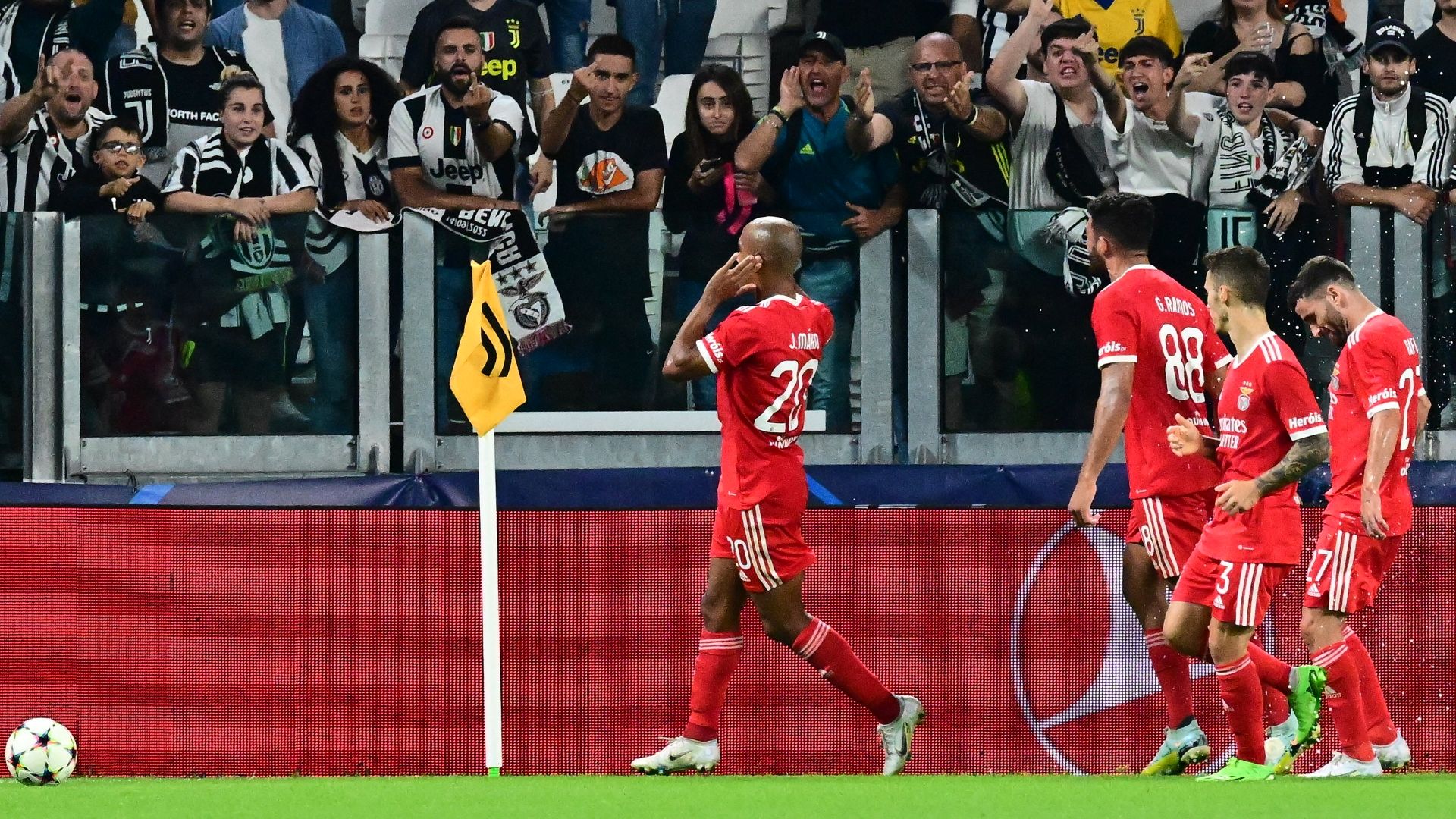 Joao Mario celebrating Juventus Benfica Champions League