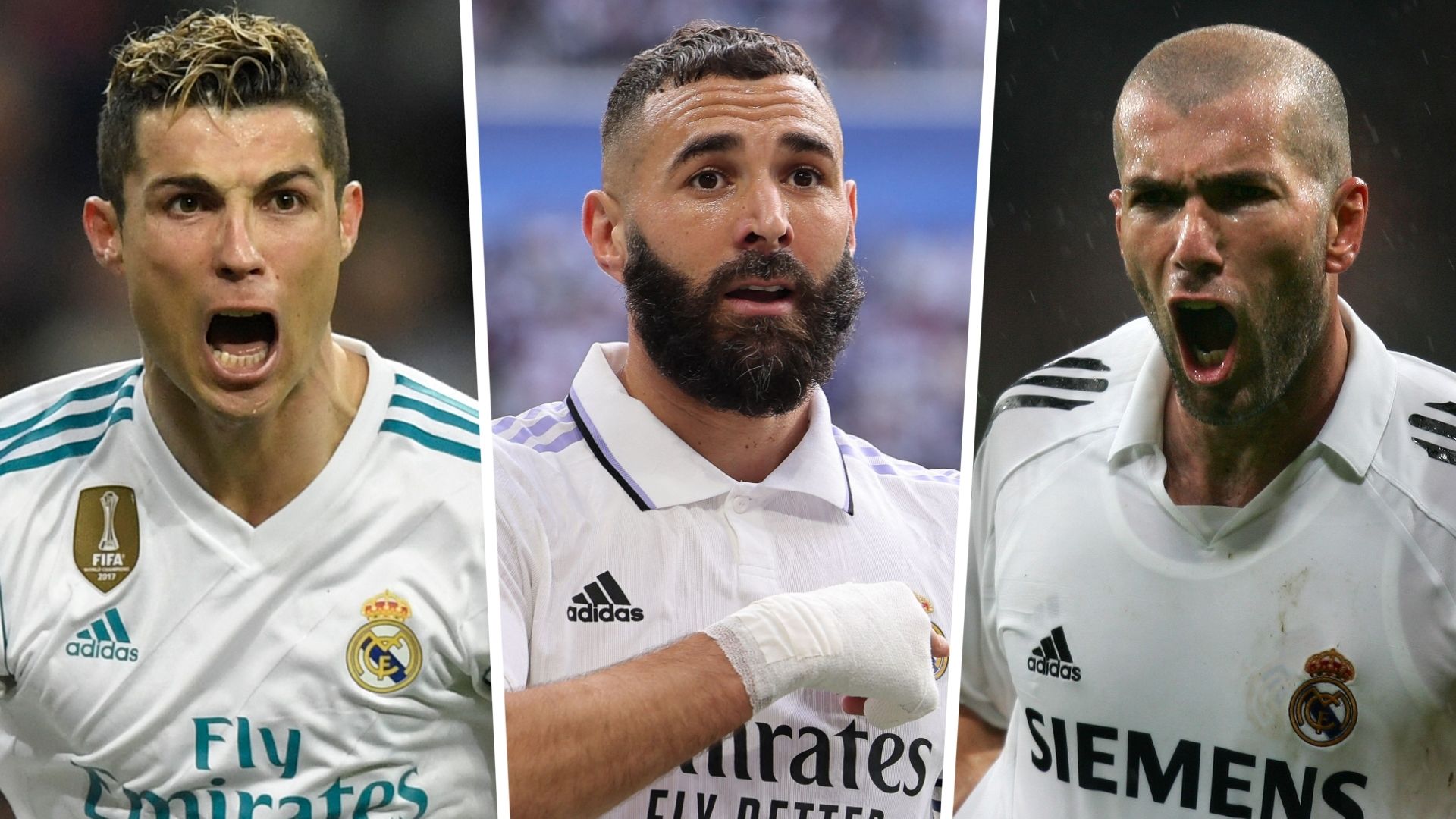 Cristiano Ronaldo Karim Benzema Zinedine Zidane Real Madrid