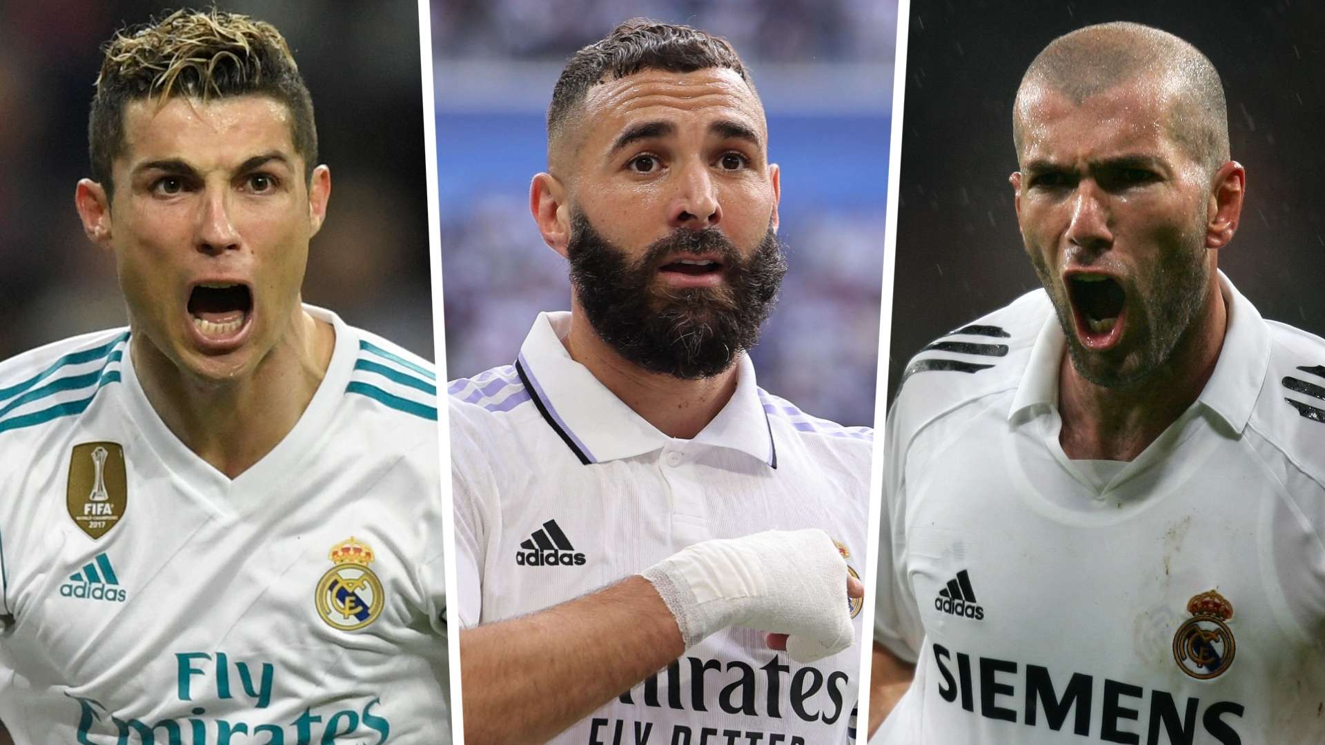 Cristiano Ronaldo Karim Benzema Zinedine Zidane Real Madrid