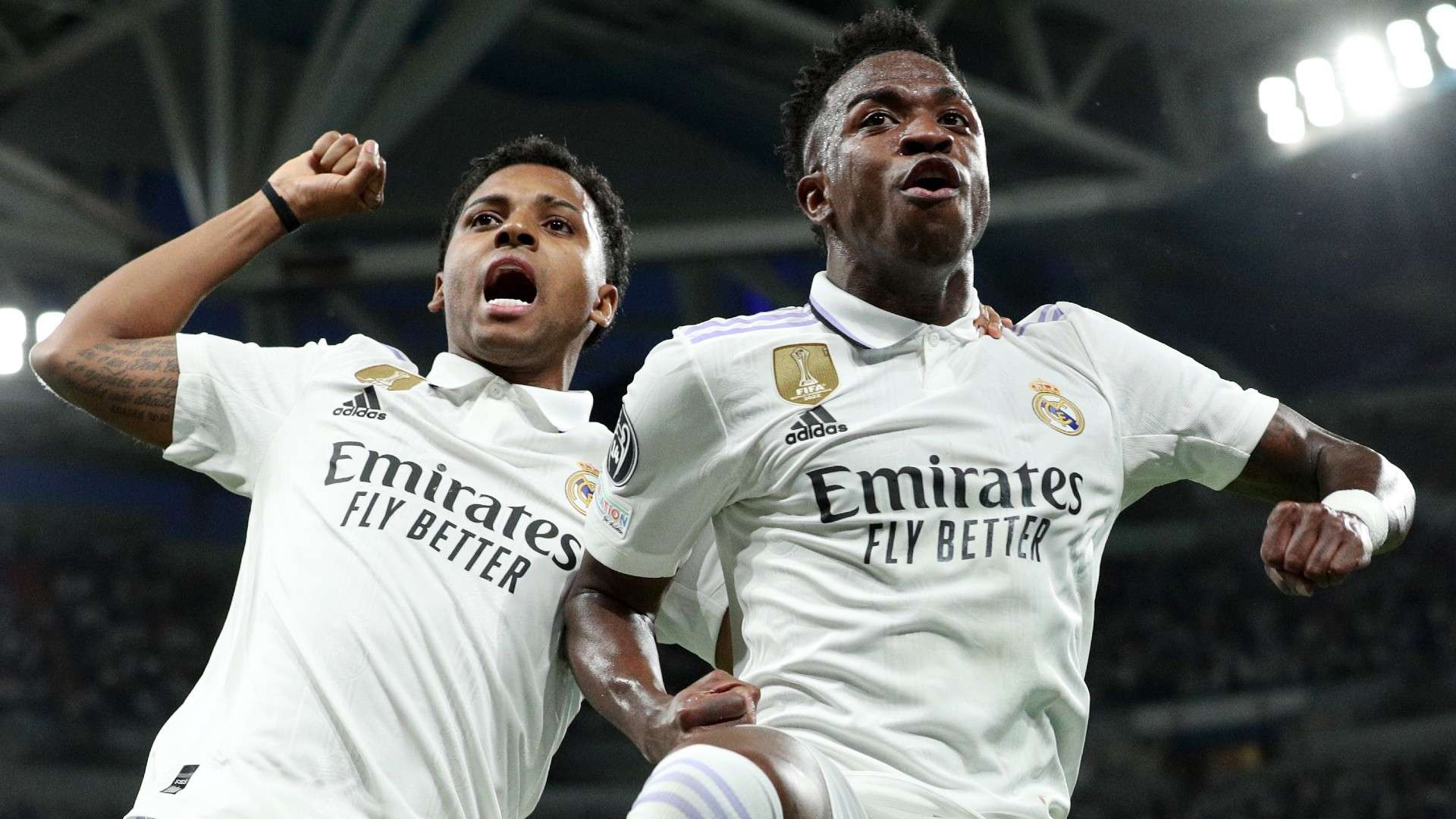 Vinicius Junior Rodrygo celebration Man City