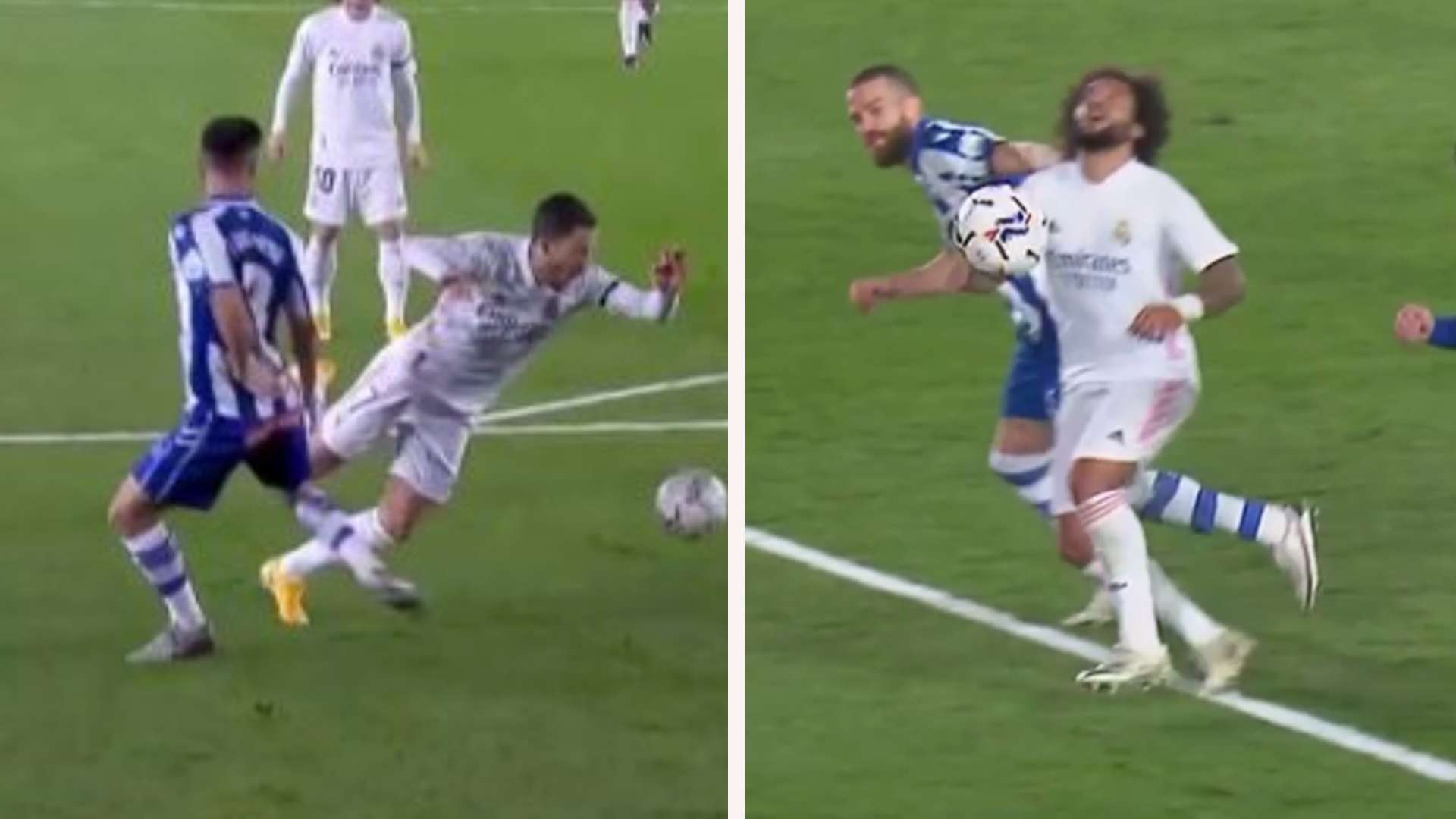 Hazard y Marcelo, Real Madrid vs. Alavés