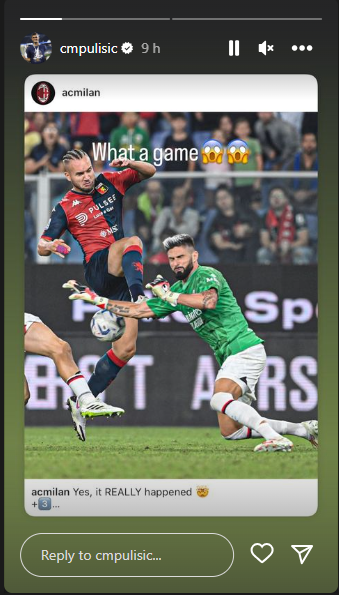 Pulisic Insta story