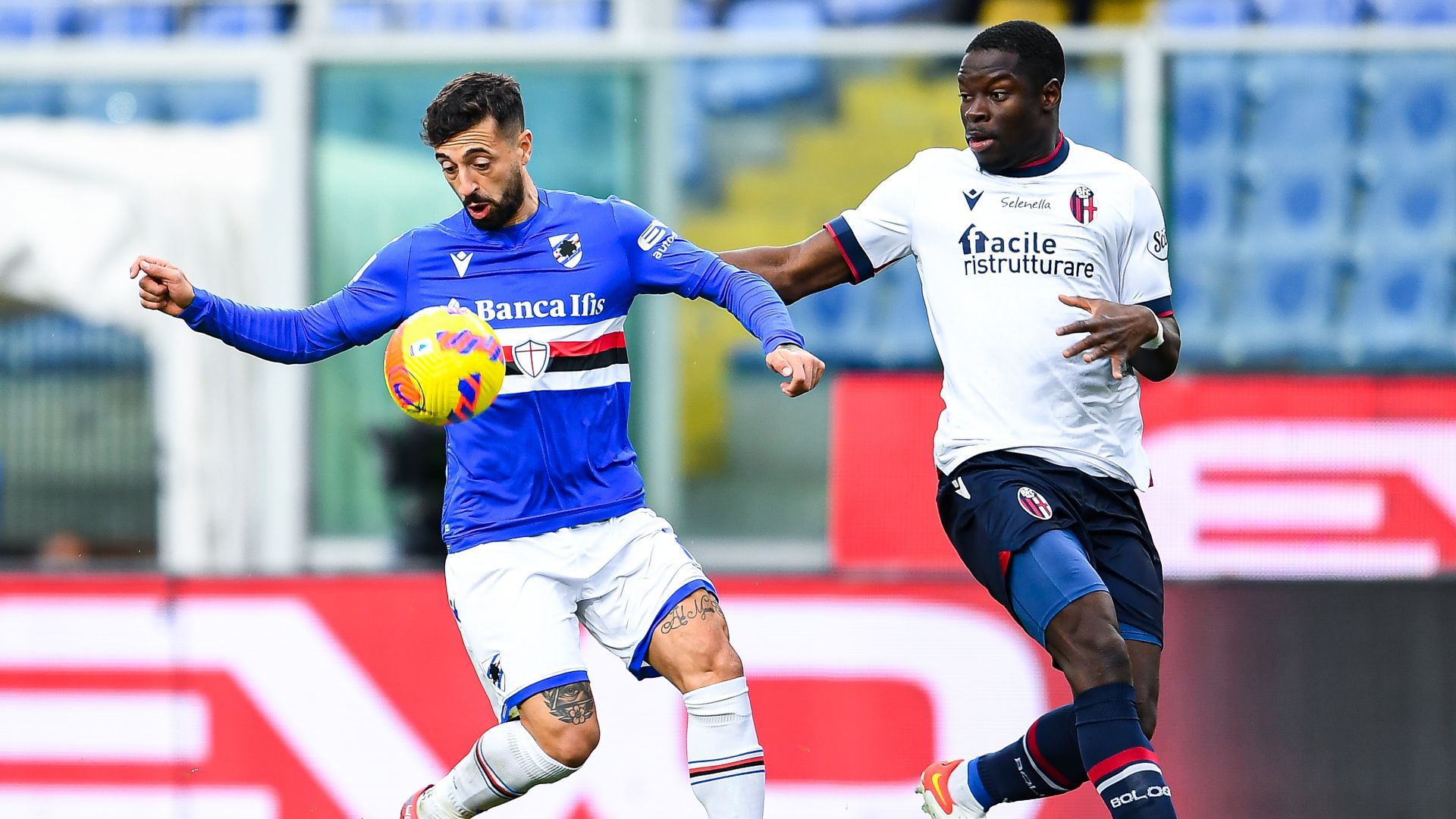 Francesco Caputo Adama Soumaoro Sampdoria Bologna Serie A