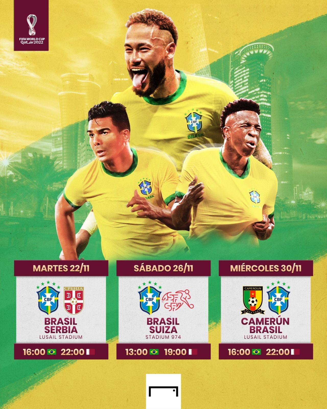 Brasil fase de grupos Qatar 2022