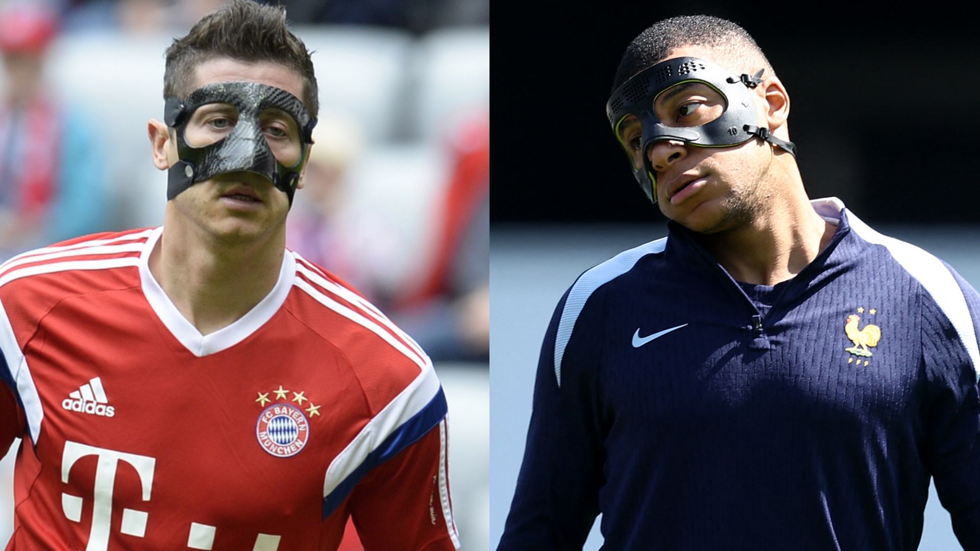Robert Lewandowski Kylian Mbappe mask