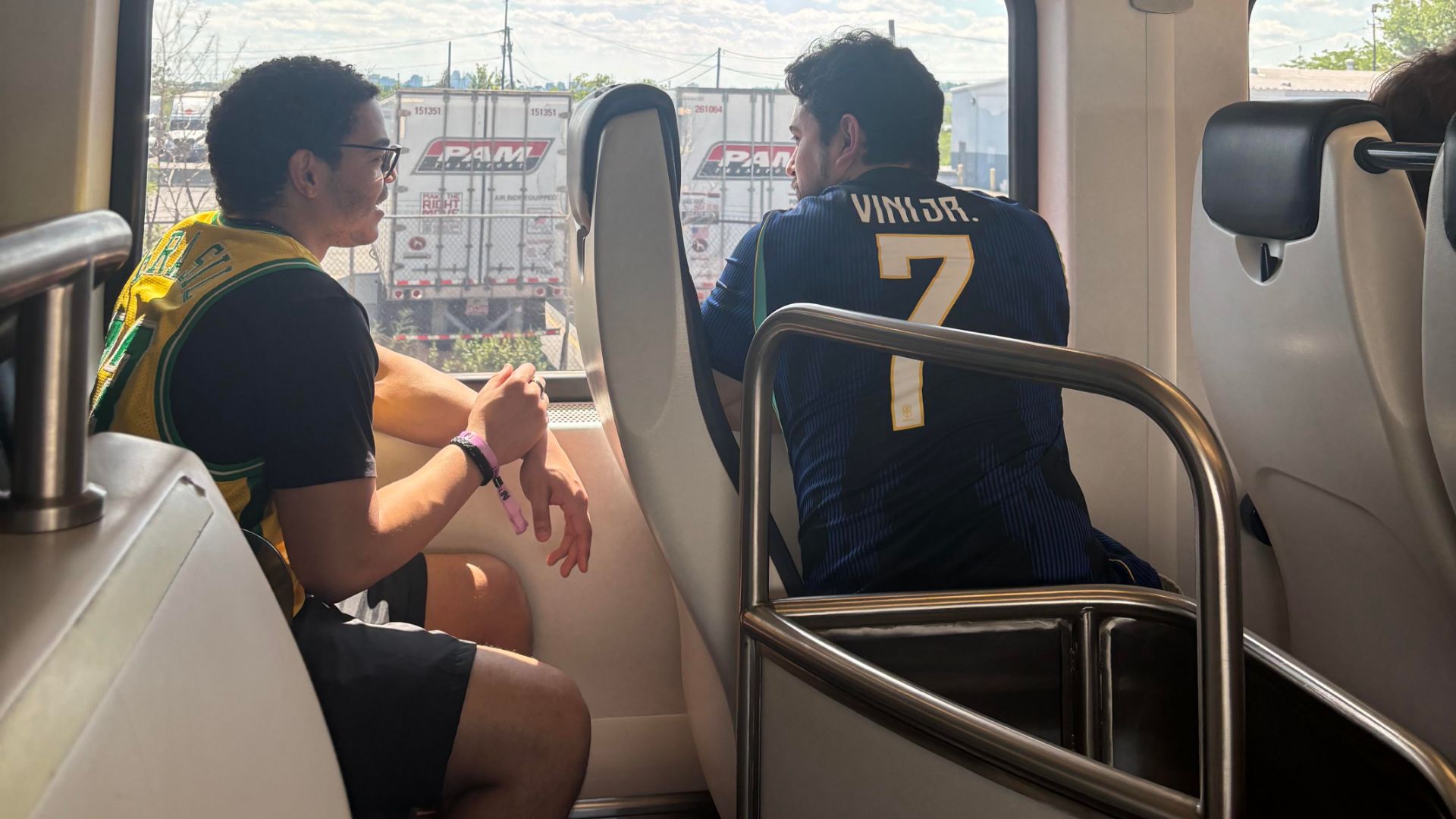 Fans on train