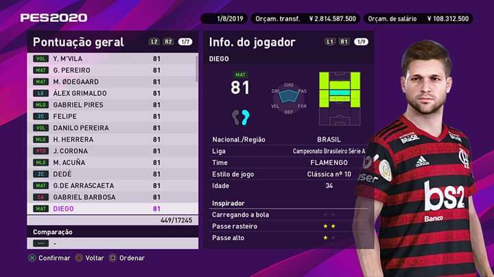 Diego Brasileirao PES 2020