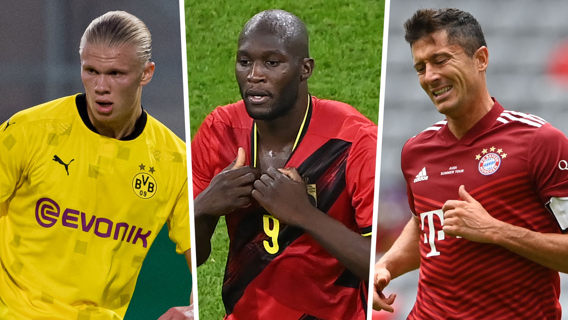 Erling Haaland, Romelu Lukaku, Robert Lewandowski
