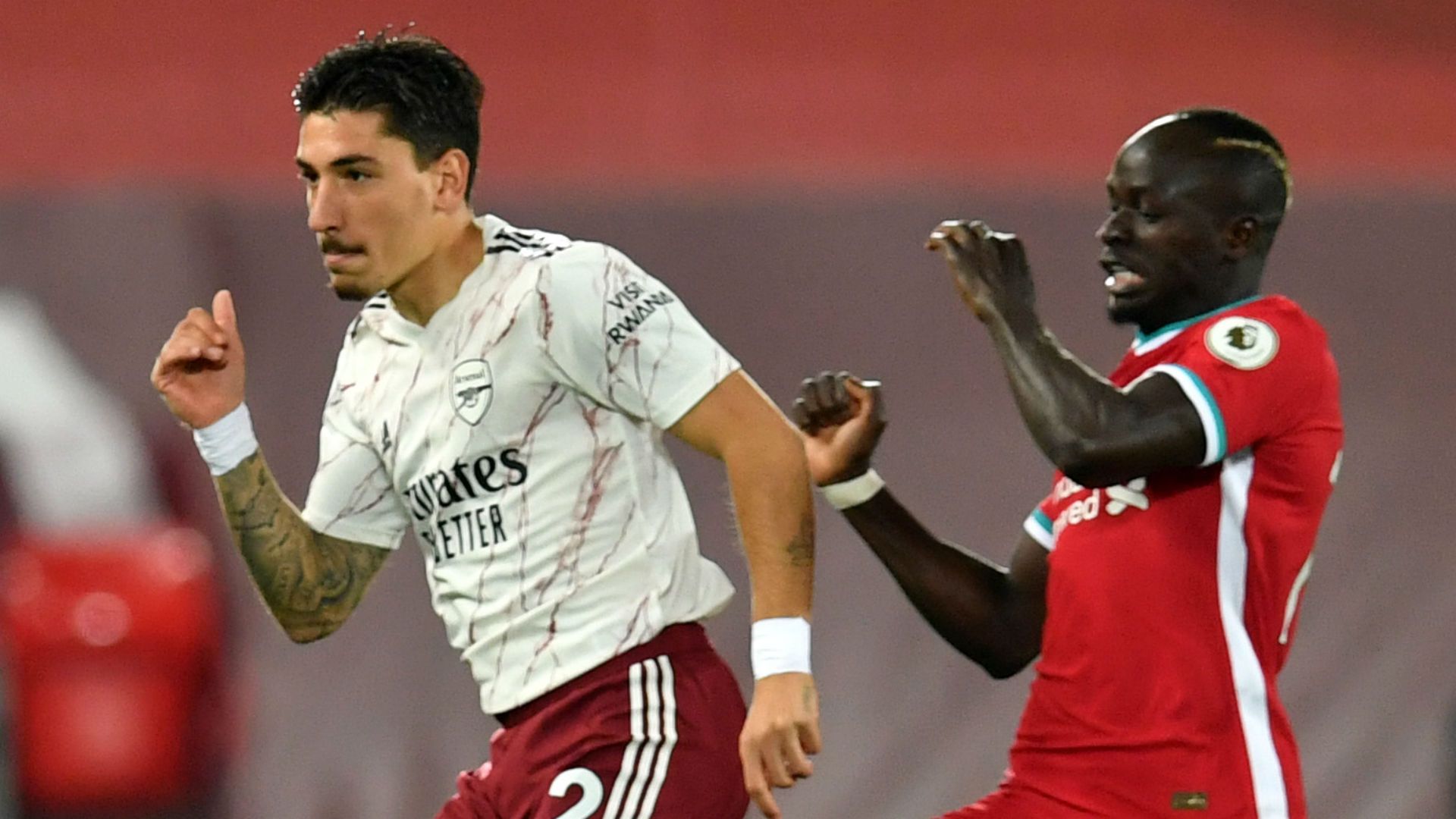 Hector Bellerin Sadio Mane Arsenal Liverpool 2020-21
