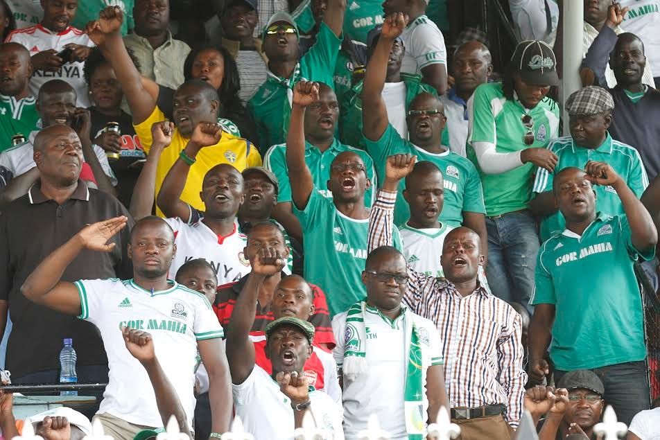 Gor Mahia fans at Afraha Stadium in Nakuru