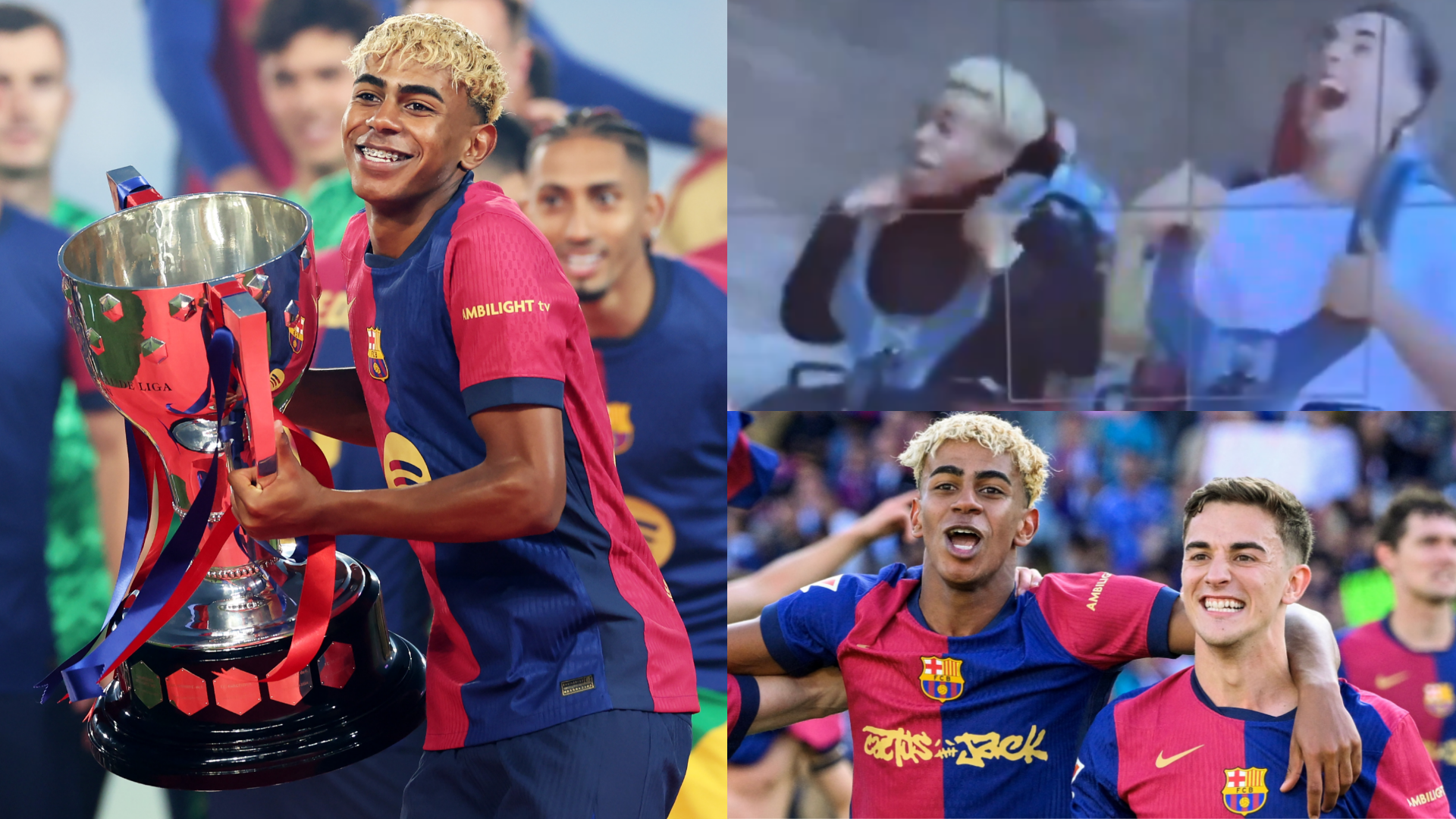 VIDEO: Lamine Yamal and Gavi go wild on rollercoaster ride as Barcelona stars celebrate La Liga win in style with visit to theme park | Goal.com UK