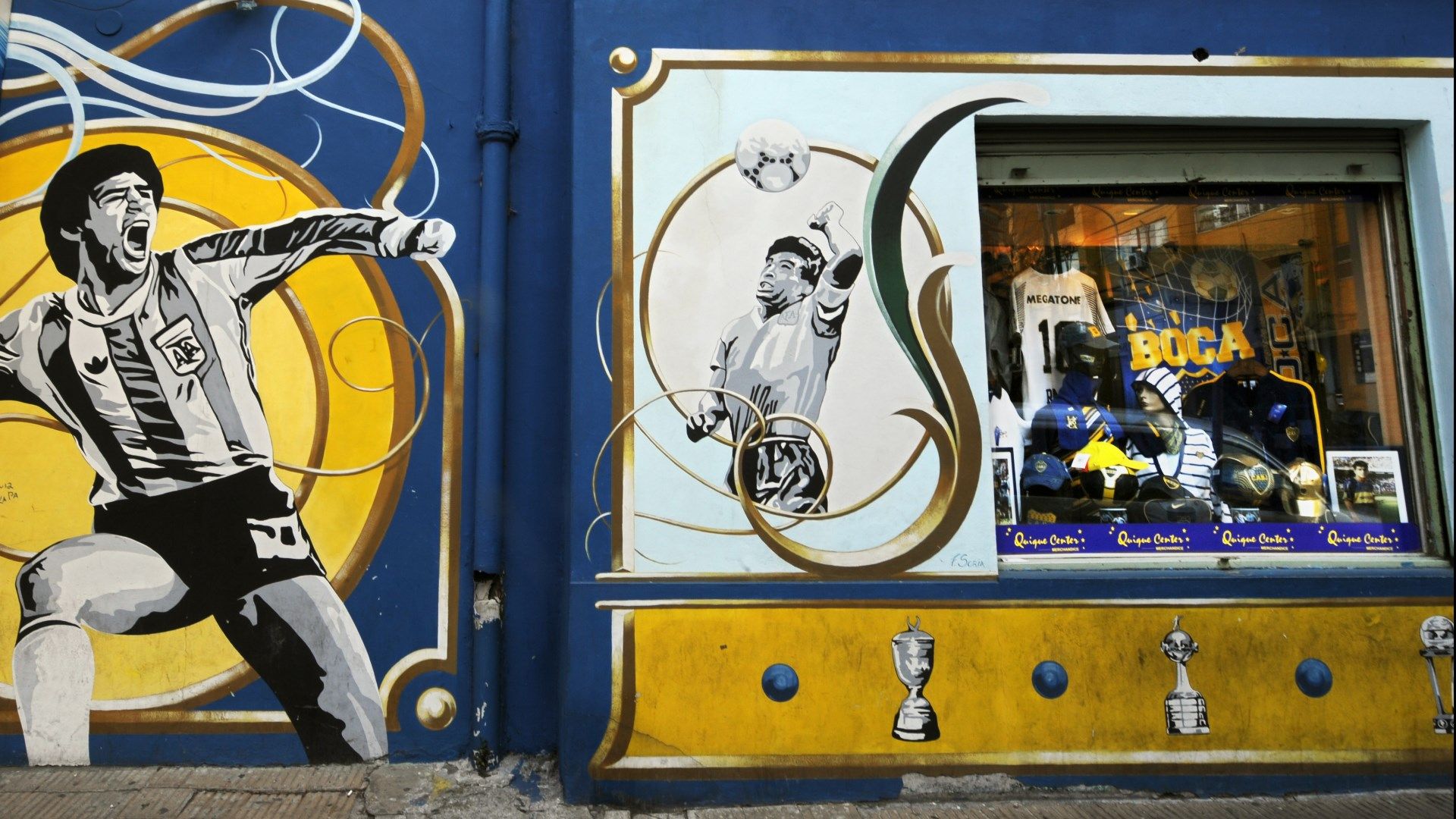 Diego Maradona mural Caminito Boca Buenos Aires Argentina