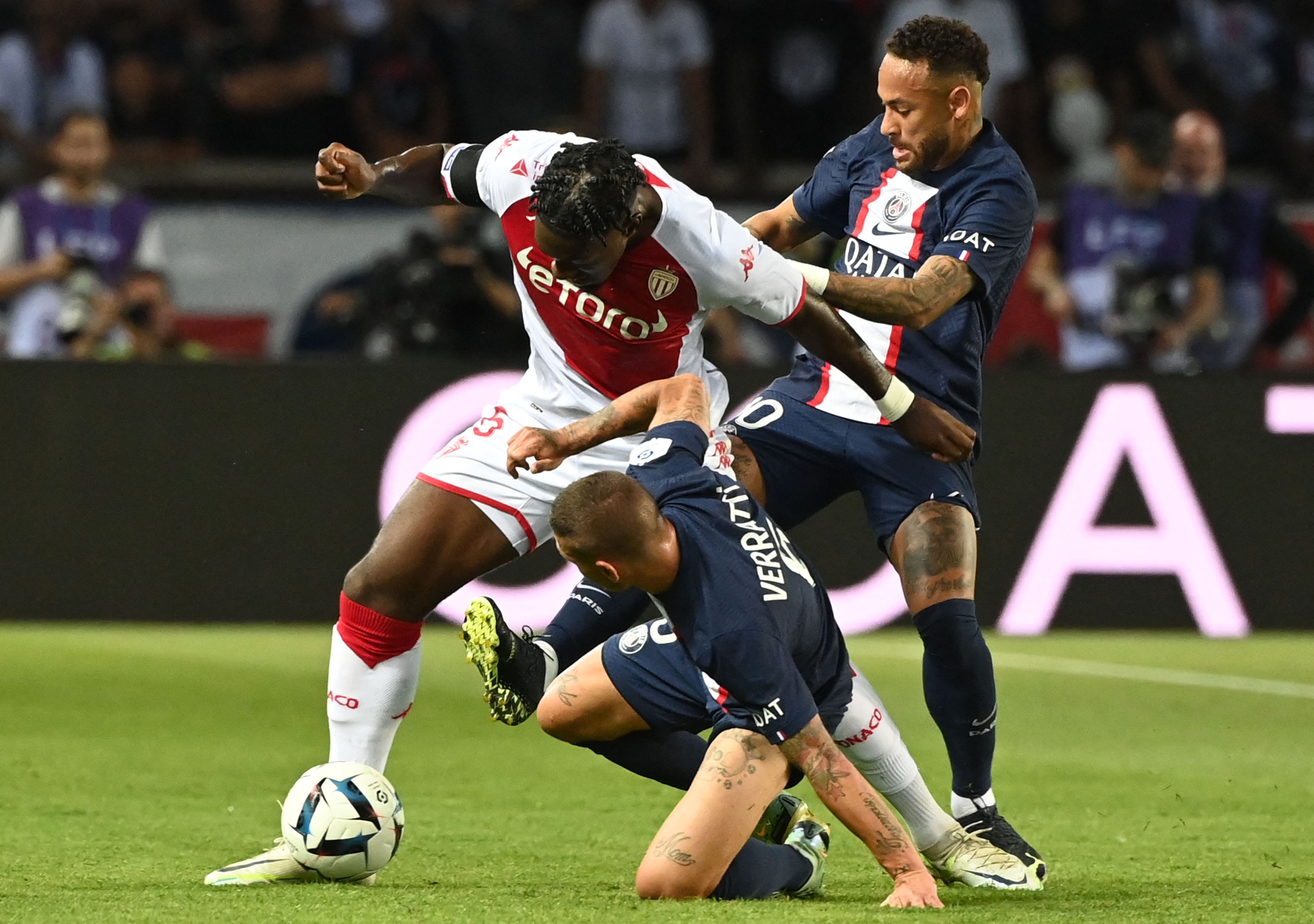 Axel Disasi Neymar Verratti PSG Monaco