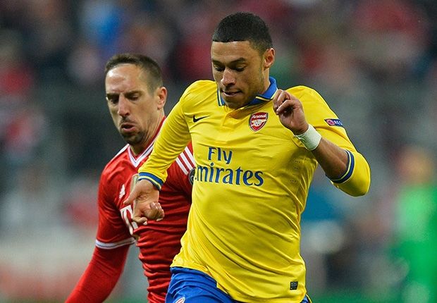 Alex Oxlade Chamberlain Arsenal Franck Ribery Bayern Munich Champions League 03112014