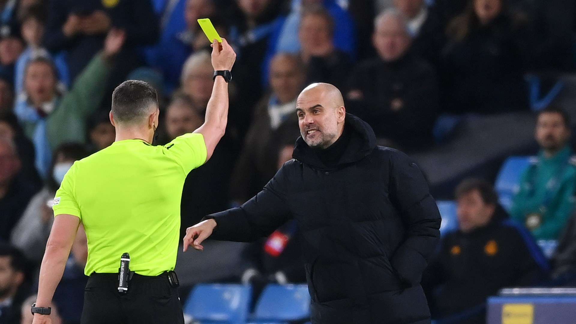 Pep Guardiola yellow card
