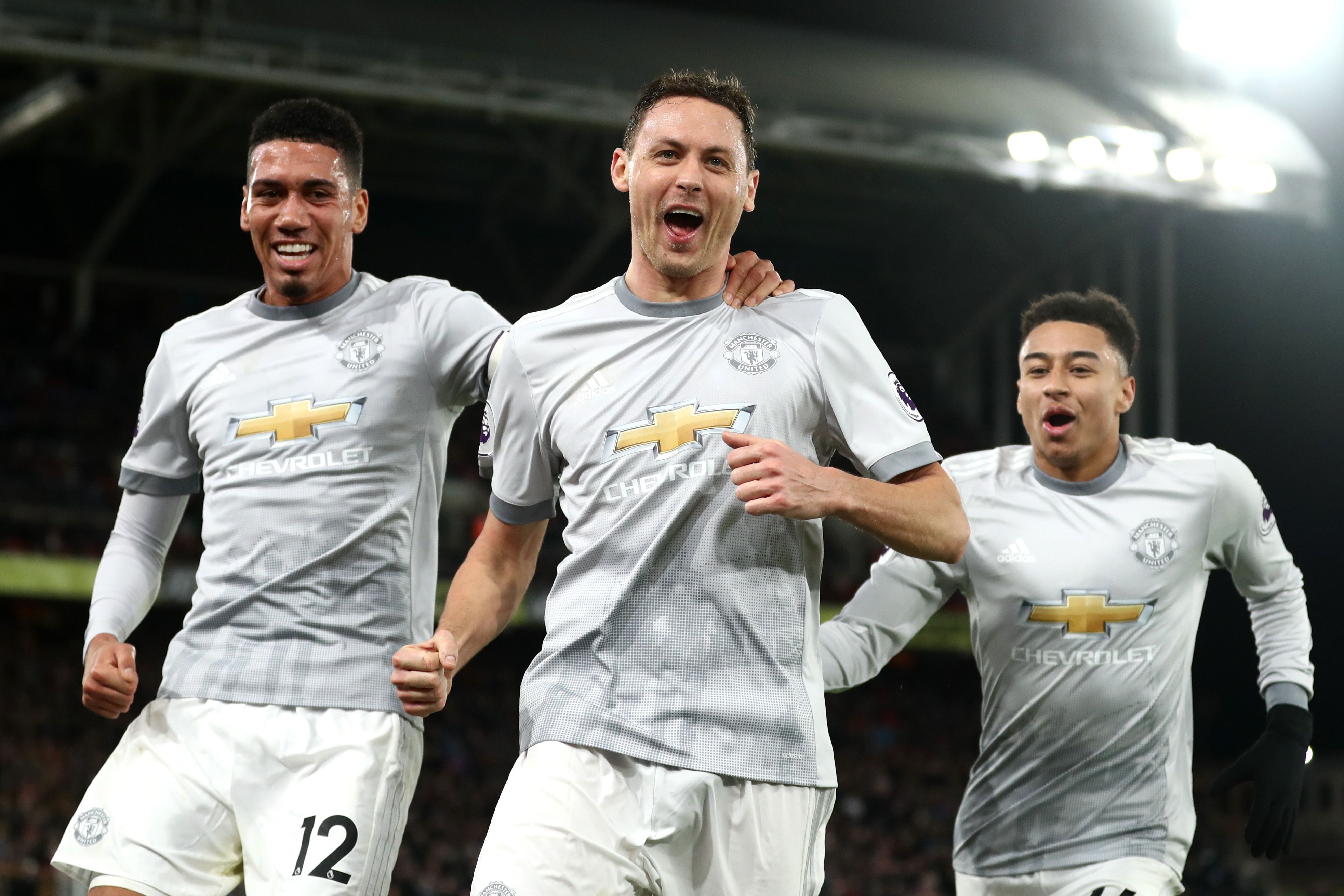 Nemanja Matic Chris Smalling Jesse Lingard Manchester United Crystal Palace Premier League