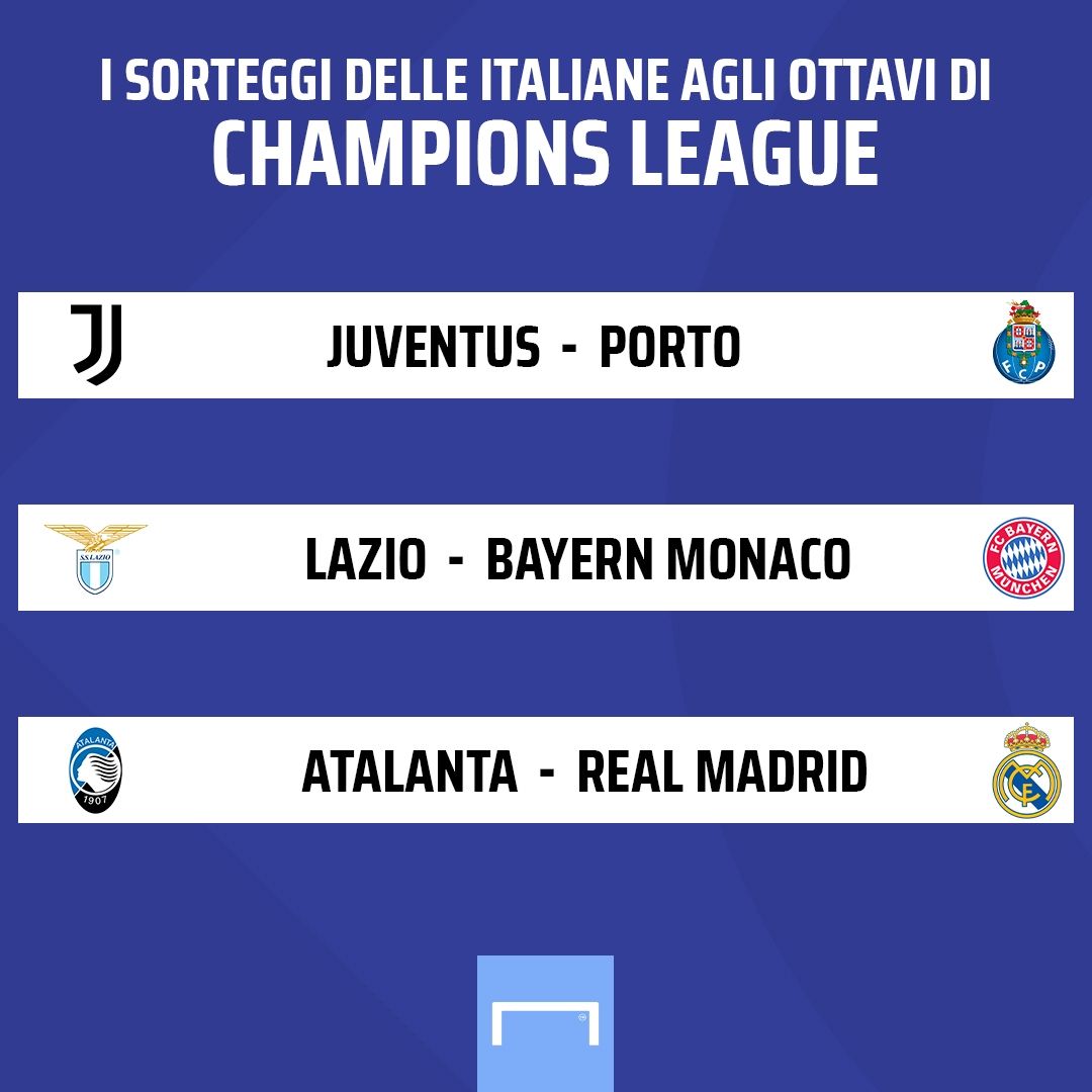 NO HEADER - Ottavi Champions League Juventus Atalanta Lazio