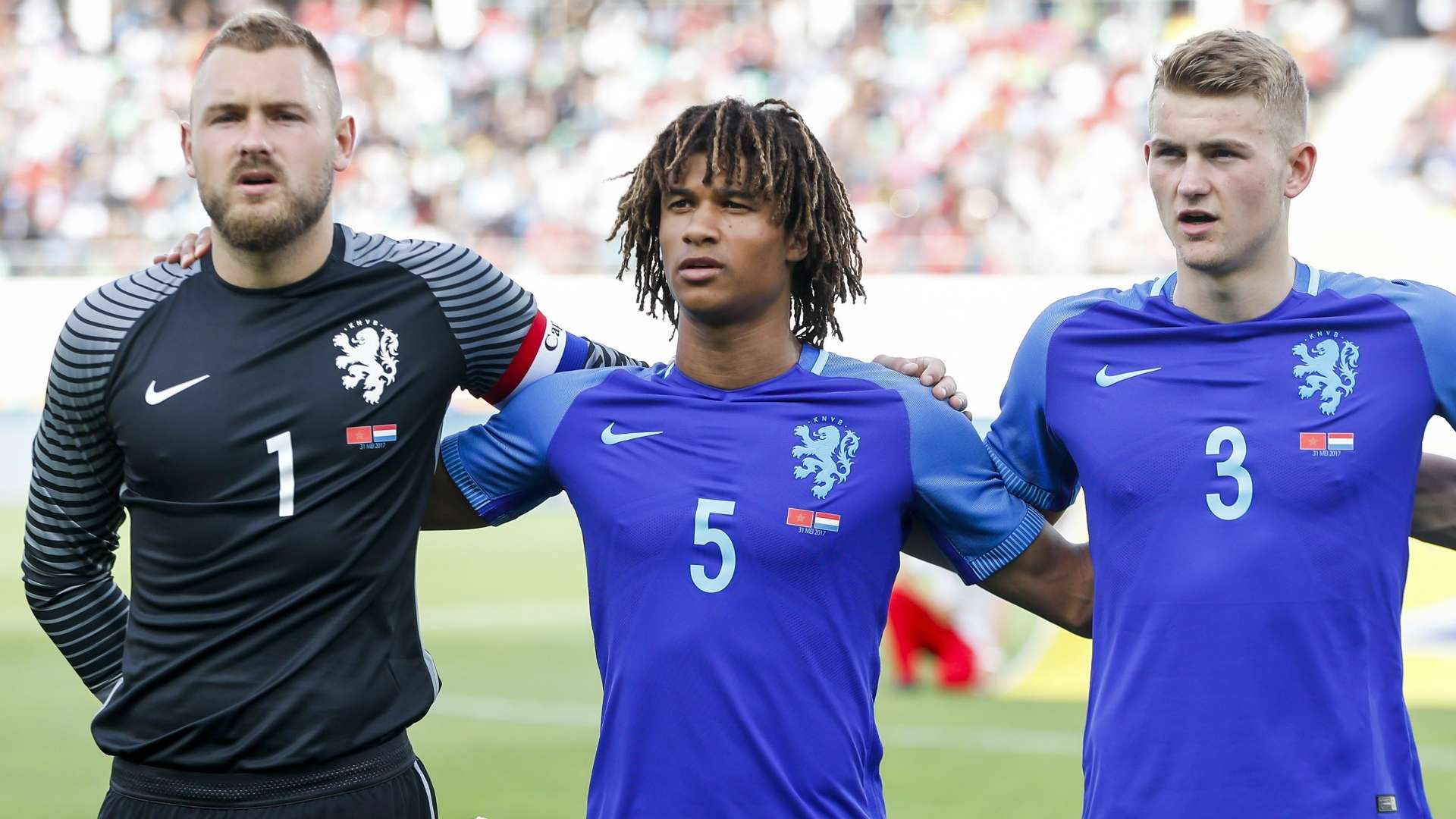 Nathan Aké, Jeroen Zoet, Matthijs de Ligt, Morocco vs. Netherlands, 05312017