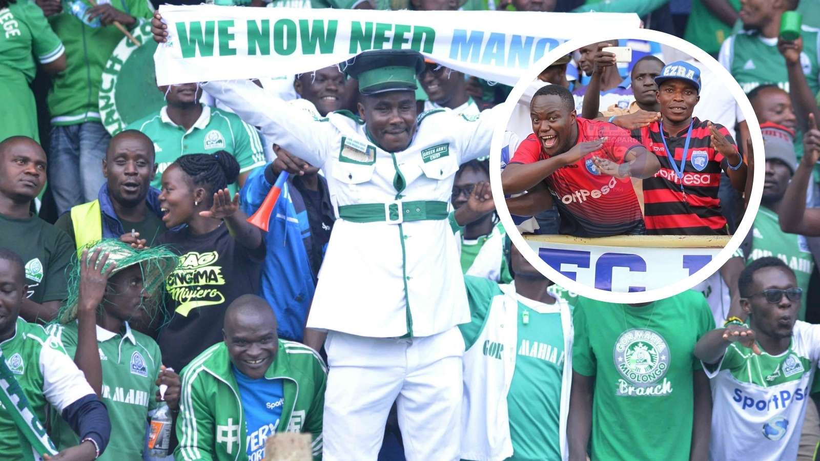 Gor Mahia and AFC Leopards fans in action.