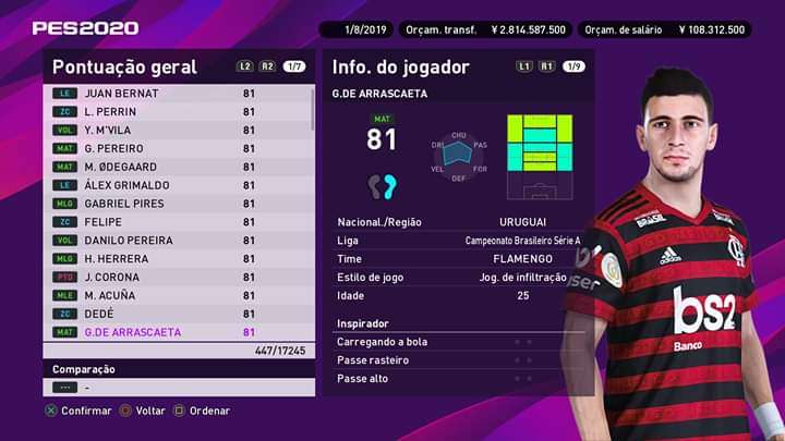 Arrascaeta Brasileirao PES 2020