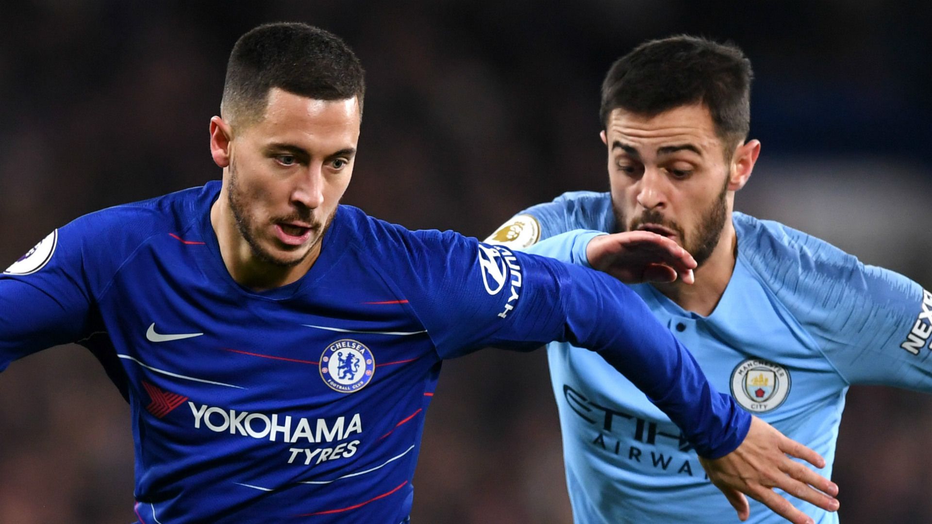 Eden Hazard Bernardo Silva Chelsea Man City 2018