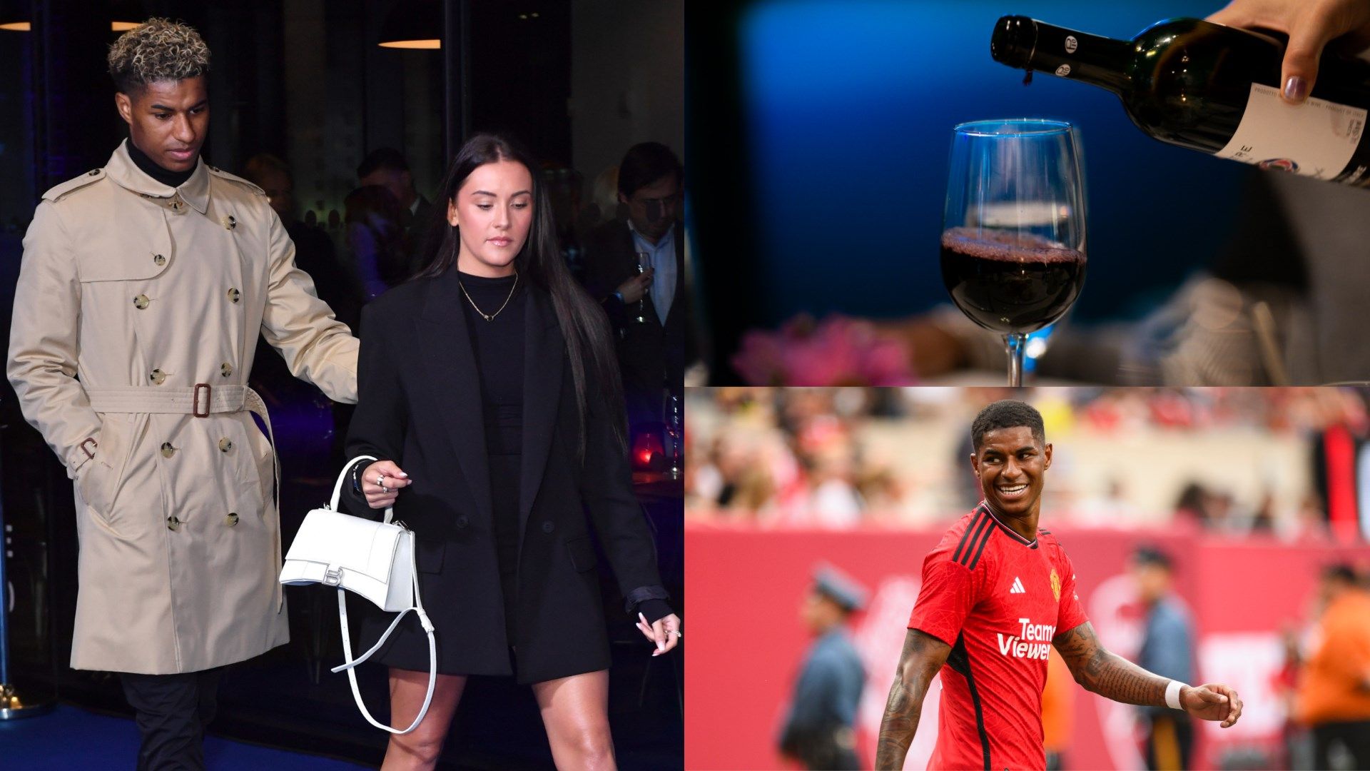 Marcus Rashford Lucia Loi wine dinner date split