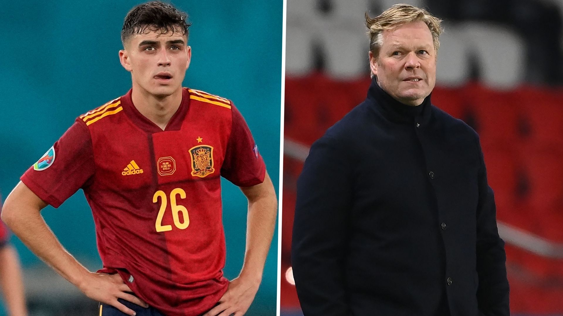 Pedri Ronald Koeman Spain Barcelona GFX