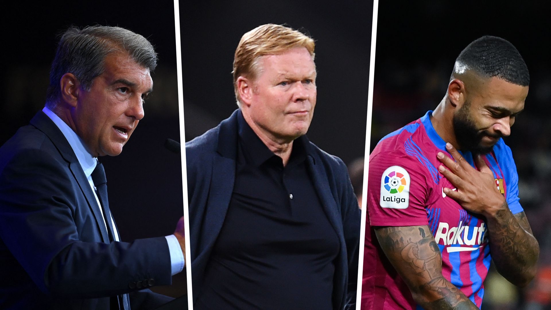 Ronald Koeman Joan Laporta Memphis Depay Barcelona