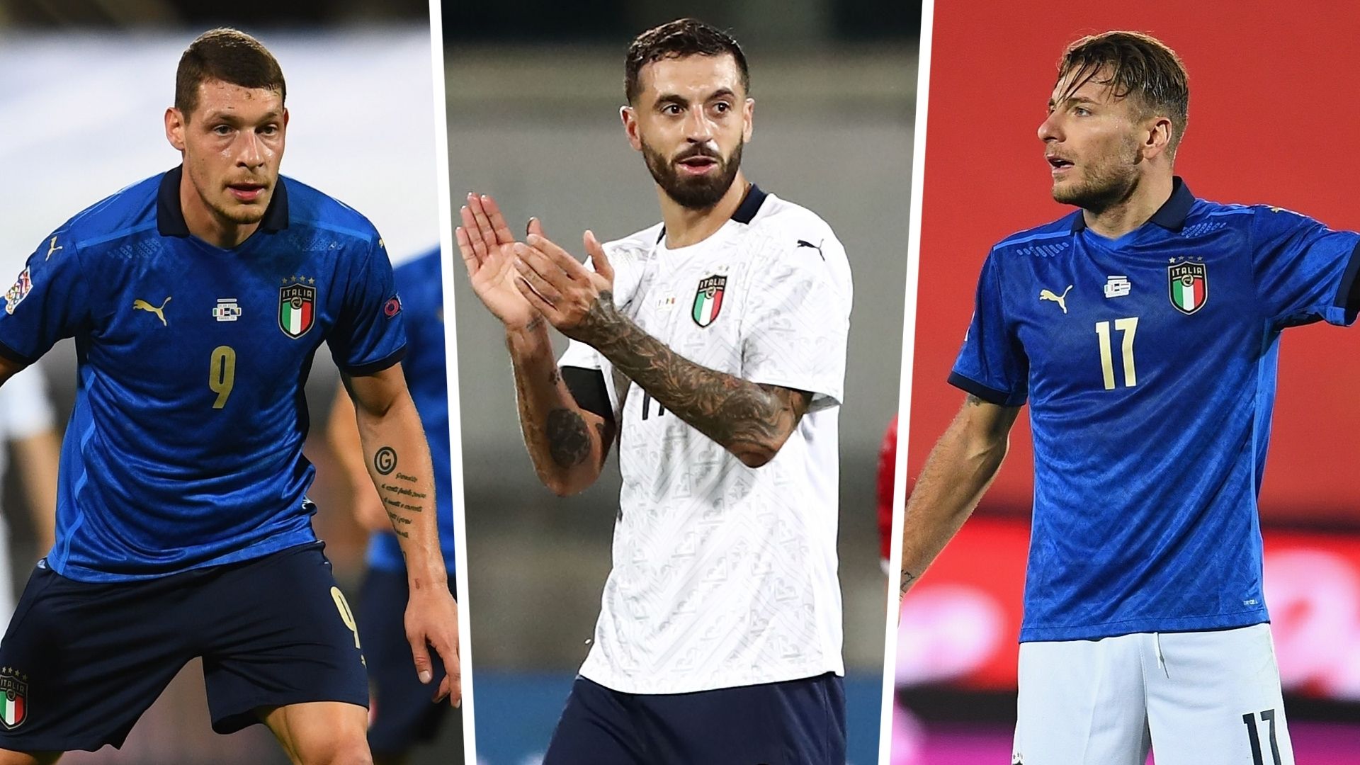 Andrea Belotti Francesco Caputo Ciro Immobile Italy